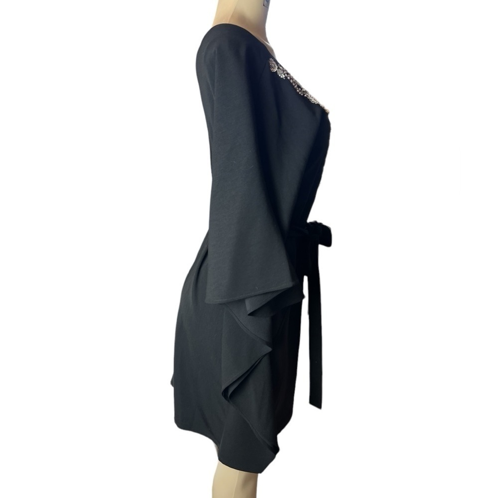 Aidan Mattox Embellished Black Midi Formal Dress or Short Kaftan in Size…​​ - Picture 5 of 16